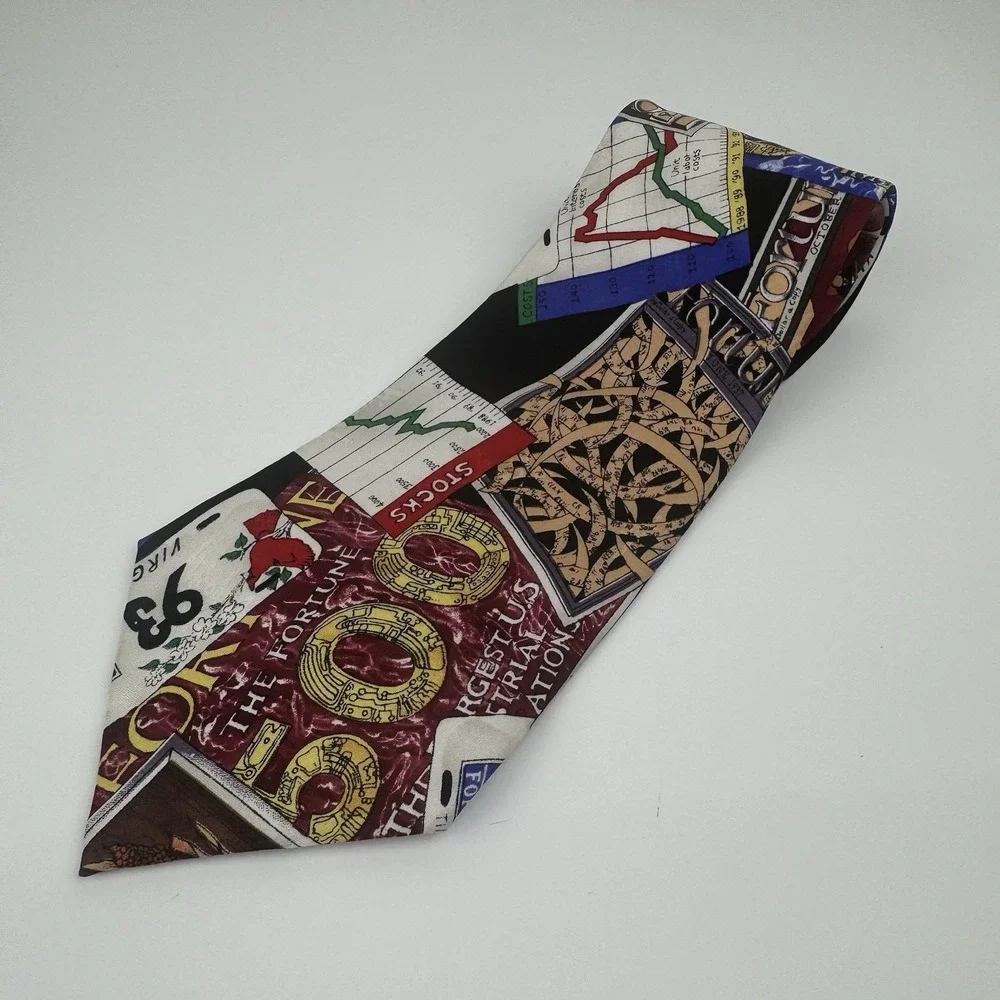 VTG Nicole Miller Fortune 500 Silk Tie Texas Poker Wall Street Casino